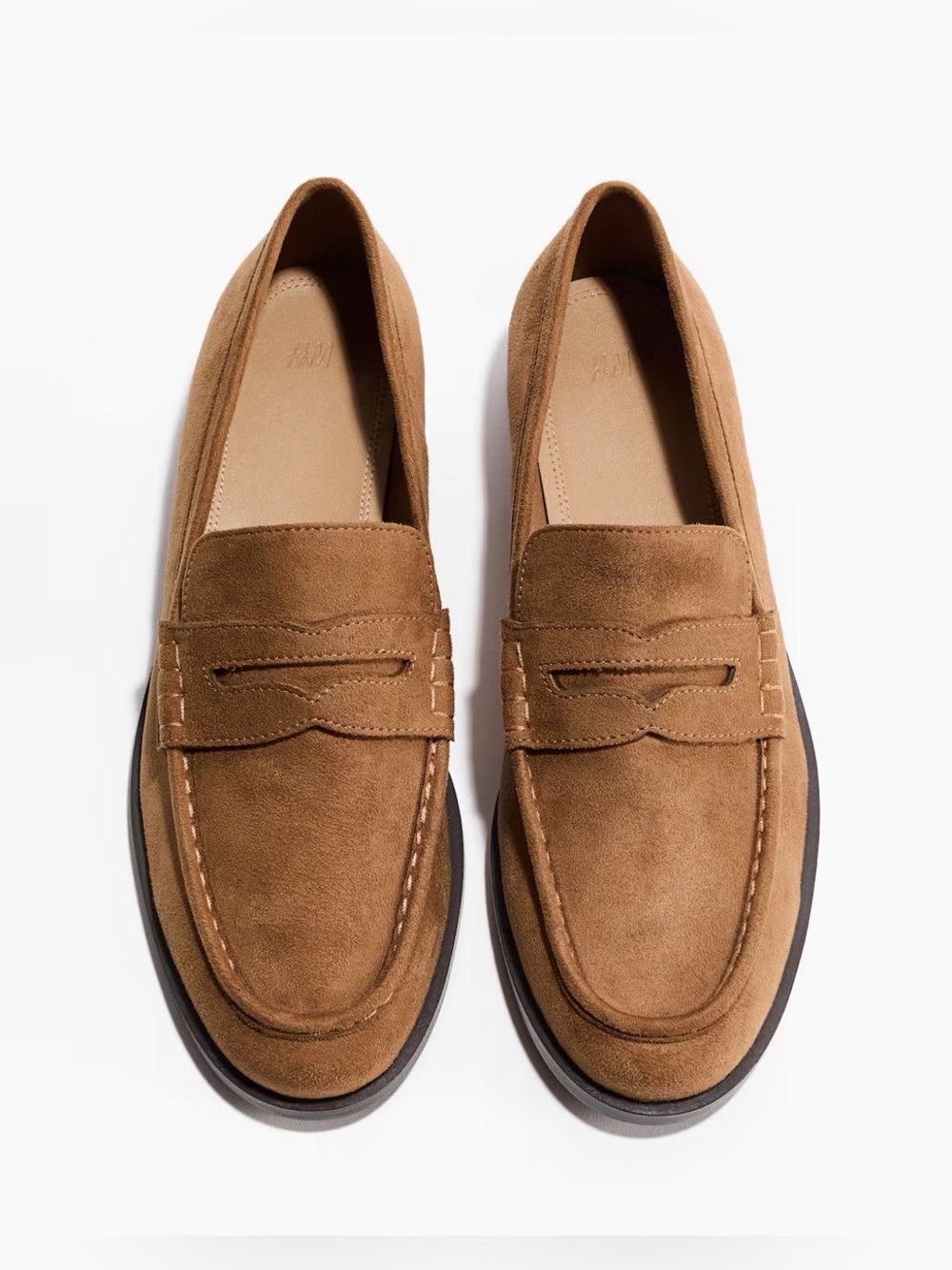 NWT H&M Suede Penny Loafers in Brown size10